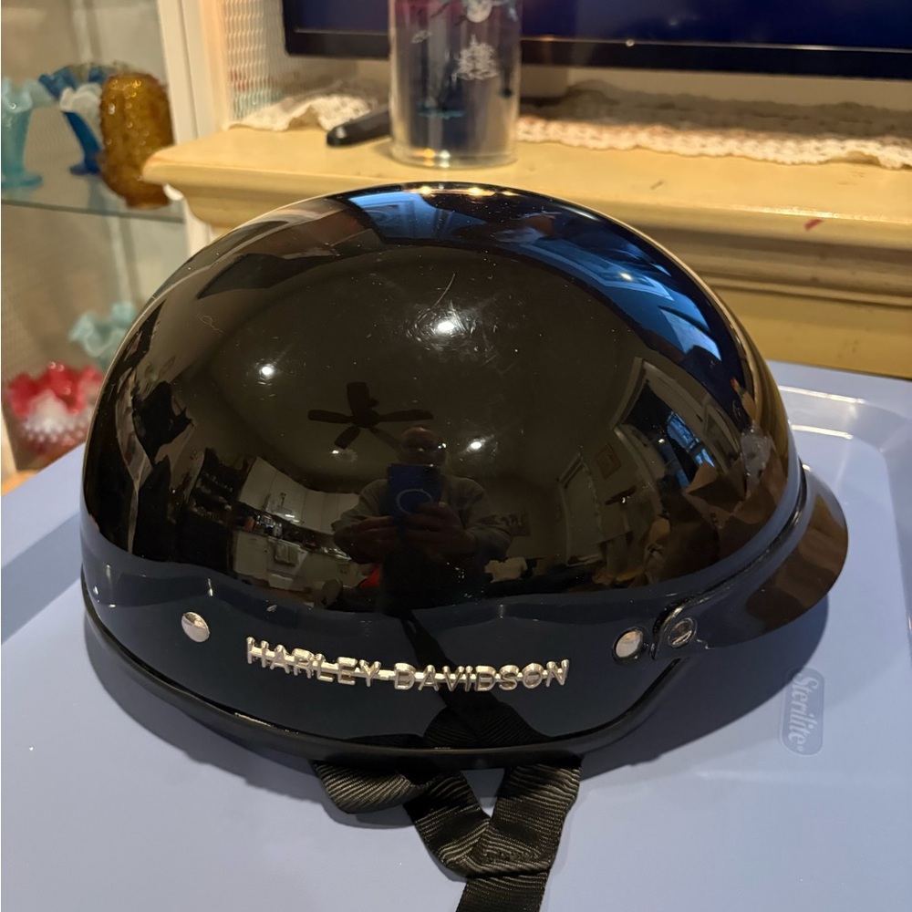Harley-Davidson Black & Silver Open-Face Helmet Liner